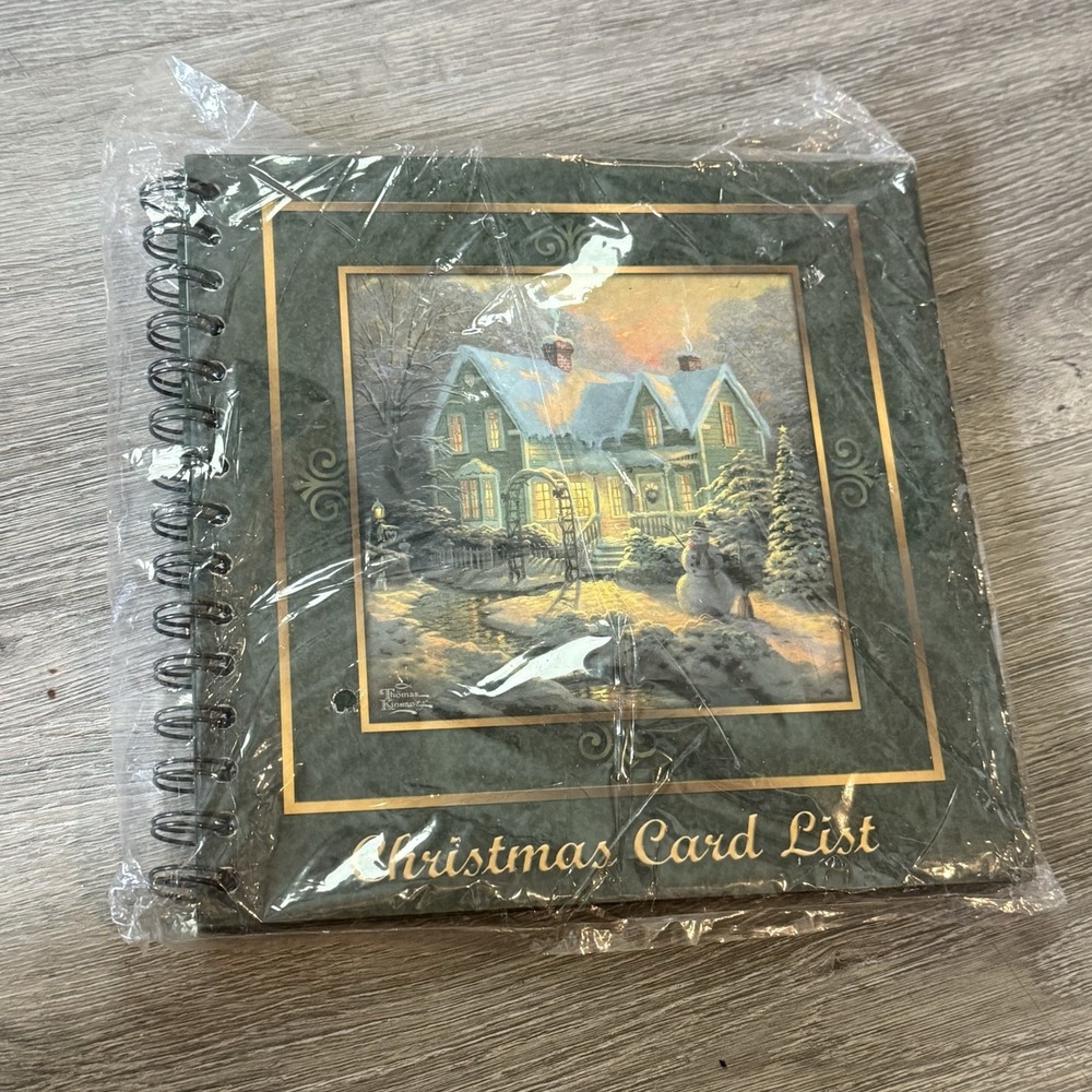 Vintage 2004 Thomas Kinkade Christmas Card List Book